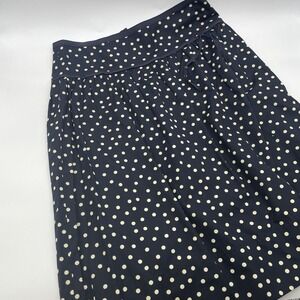J.Crew Polkadot‎ Pleated Lined Midi Skirt Blue White Style Women's Size 10